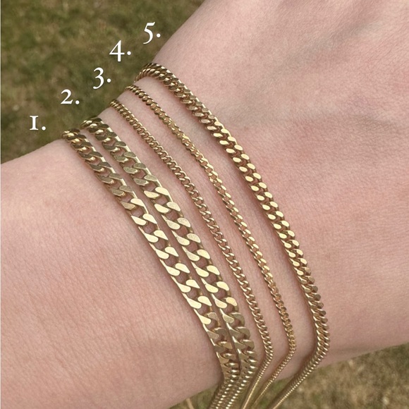 Sale of Solid 14k yellow gold Curb Chain #4 (Along with happy client reviews) - Picture 1 of 13